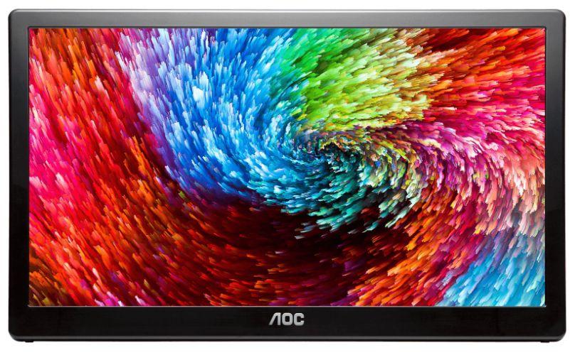 AOC  E1659FWU 15.6" Portable LED Monitor - Black - Acceptable