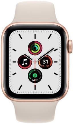 Apple Watch SE 1st Gen (2020) (Cellular + GPS) - 32GB - 40mm - Gold Aluminum Case with Starlight Rubber Sport Band