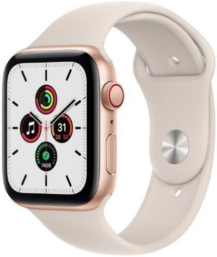Apple Watch SE 1st Gen (2020) (Cellular + GPS) - 32GB - 40mm - Gold Aluminum Case with Starlight Rubber Sport Band
