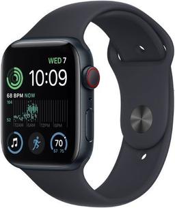 Apple Watch SE 2nd Gen (2022) (Cellular + GPS) - 32GB - 40mm - Midnight Aluminum Case with Midnight Rubber Sport Band - Small/Medium Size