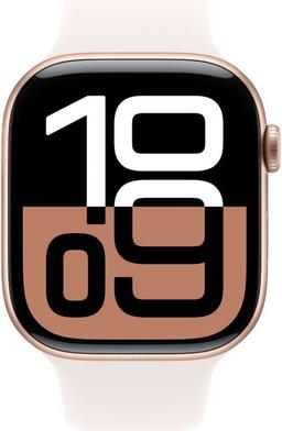 Apple Watch Series 10 (Cellular + GPS) - 64GB - 42mm - Rose Gold Aluminum Case with Light Blush Rubber Sport Band - One Size