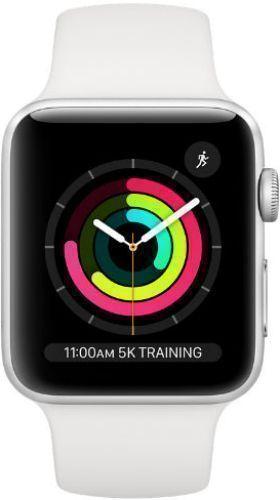 Apple  Watch Series 3 - 16GB - Cellular + GPS - 38mm - Silver - Aluminum - White - Sport Band - Rubber - Premium