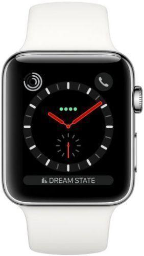 Apple  Watch Series 3 - 16GB - Cellular + GPS - 42mm - Silver - Stainless Steel - White - Sport Band - Rubber - Premium