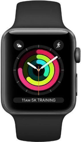 Apple  Watch Series 3 - 8GB - Space Grey-Aluminum-Sport Band-Black - GPS - 38mm - Space Grey - Aluminum - Black - Sport Band - Rubber - Excellent