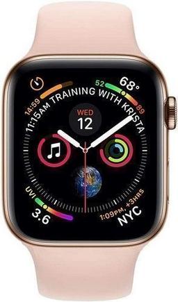 Apple Watch Series 4 (Cellular + GPS) - 16GB - 40mm - Gold Stainless Steel Case with Pink Sand Rubber Sport Band