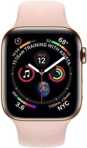 Apple Watch Series 4 (Cellular + GPS) - 16GB - 40mm - Gold Stainless Steel Case with Pink Sand Rubber Sport Band