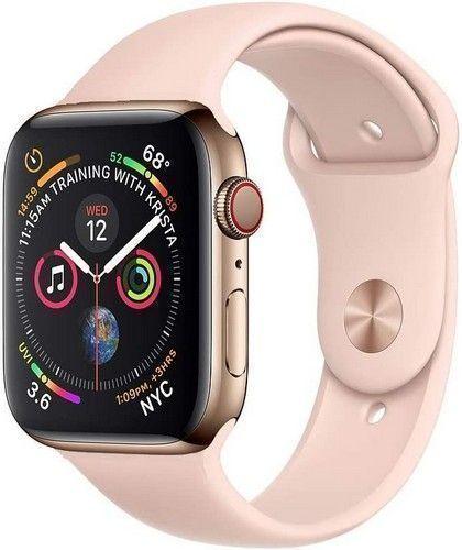 Apple Watch Series 4 (Cellular + GPS) - 16GB - 40mm - Gold Stainless Steel Case with Pink Sand Rubber Sport Band