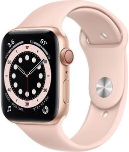 Apple Watch Series 6 (Cellular + GPS) - 32GB - 40mm - Gold Aluminum Case with Pink Sand Rubber Sport Band