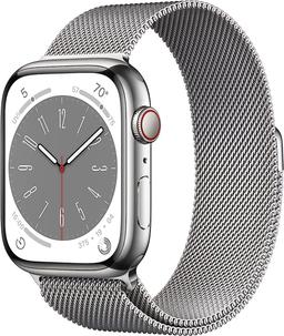 Apple Watch Series 6 (Cellular + GPS) - 32GB - 44mm - Silver Stainless Steel Case with Silver Stainless Steel Milanese Loop Band