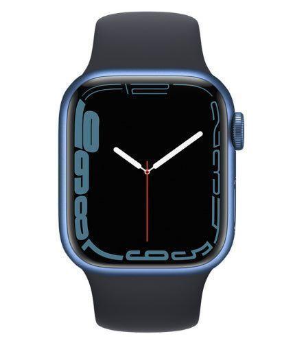 Apple  Watch Series 7 - 32GB - Blue-Aluminum-Sport Band-Midnight - GPS - 41mm - Midnight - Aluminum - Midnight - Sport Band - Rubber - Good
