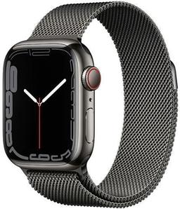Apple Watch Series 7 (Cellular + GPS) - 32GB - 41mm - Graphite Stainless Steel Case with Graphite Stainless Steel Milanese Loop Band