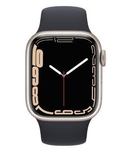 Apple Watch Series 7 (Cellular + GPS) - 32GB - 45mm - Starlight Aluminum Case with Midnight Rubber Sport Band