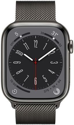 Apple Watch Series 8 (Cellular + GPS) - 32GB - 41mm - Graphite Stainless Steel Case with Graphite Stainless Steel Milanese Loop Band