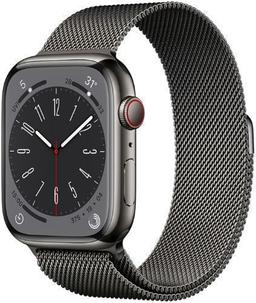 Apple Watch Series 8 (Cellular + GPS) - 32GB - 41mm - Graphite Stainless Steel Case with Graphite Stainless Steel Milanese Loop Band