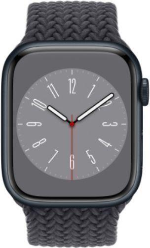 Apple Watch Series 8 (Cellular + GPS) - 32GB - 45mm - Midnight Aluminum Case with Midnight Rubber Braided Solo Loop Band