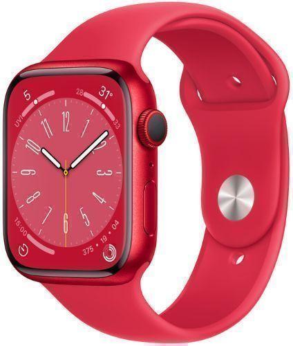 Apple Watch Series 8 (Cellular + GPS) - 32GB - 41mm - Red Aluminum Case with Red Rubber Sport Band