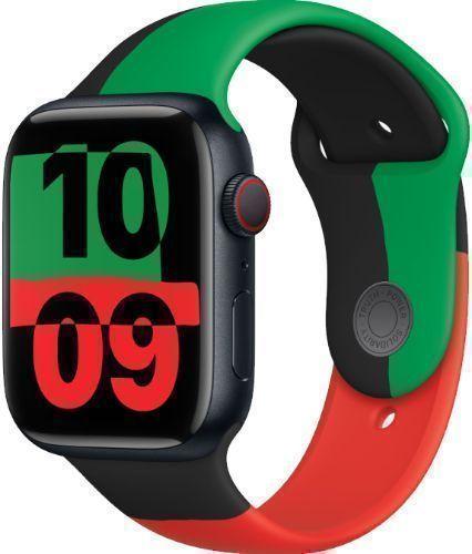 Apple Watch Series 9 (Cellular + GPS) - 64GB - 45mm - Midnight Aluminum Case with Black Unity Rubber Sport Band - One Size