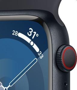 Apple Watch Series 9 (Cellular + GPS) - 64GB - 45mm - Midnight Aluminum Case with Midnight Rubber Sport Band - Medium/Large Size