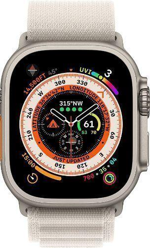 Apple  Watch Ultra - 32GB - Cellular + GPS - 49mm - Titanium - Titanium - Starlight - Alpine Loop Band - One Size - Rubber - Acceptable