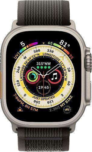 Apple  Watch Ultra - 32GB - Cellular + GPS - 49mm - Titanium - Titanium - Black/Gray - Trail Loop Band - Large Size - Textile - Acceptable