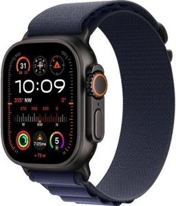 Apple Watch Ultra 2 (Cellular + GPS) - 64GB - 49mm - Black Titanium Case with Navy Rubber Alpine Loop Band - Large Size