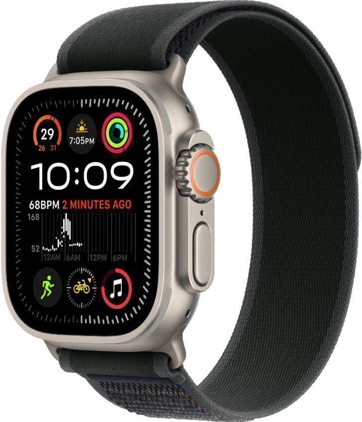 Apple Watch Ultra 2 (Cellular + GPS) - 64GB - 49mm - Titanium Titanium Case with Black Textile Alpine Loop Band - One Size