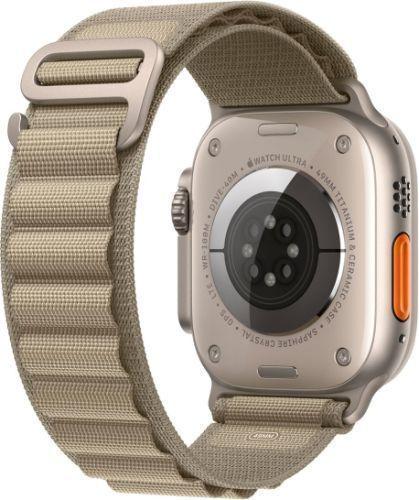 Apple Watch Ultra 2 (Cellular + GPS) - 64GB - 49mm - Titanium Titanium Case with Olive Textile Alpine Loop Band - One Size