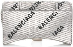 Balenciaga Crystal Logo Hourglass Chain Bag - Crystal - Black/Silver