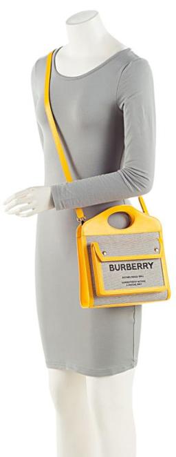 Burberry Canvas Horseferry Mini Pocket Tote - Canvas - Beige/Yellow