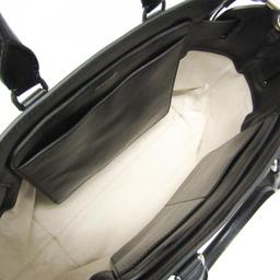 Burberry Leather Canvas Handbag Shoulder Bag - Leather - Black/Light Beige