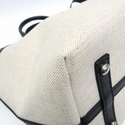 Burberry Leather Canvas Handbag Shoulder Bag - Leather - Black/Light Beige