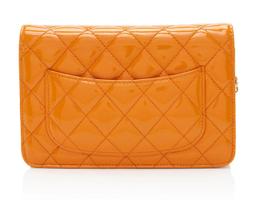 Chanel Patent Leather Classic Wallet on Chain - Leather - Orange