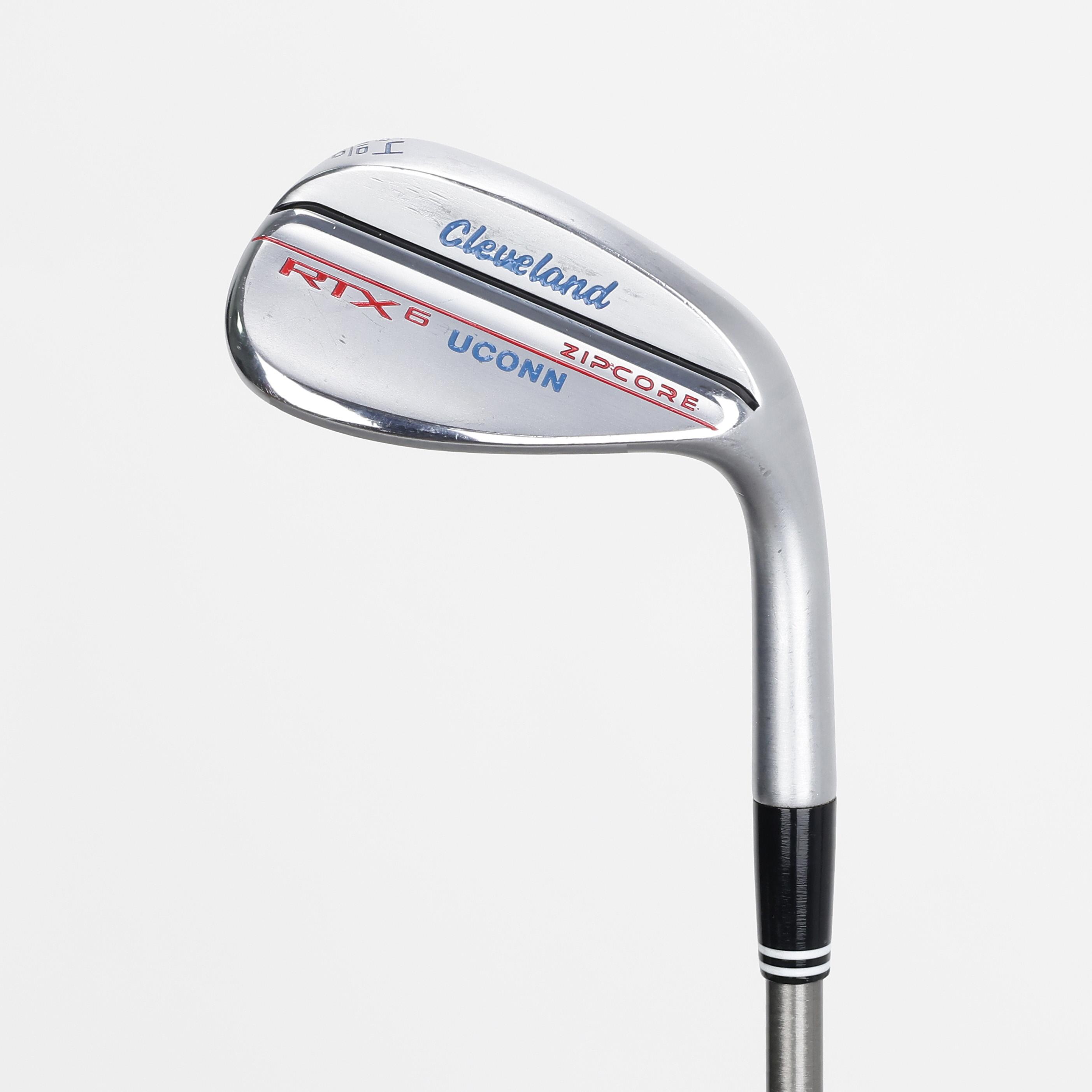 Cleveland RTX 6 ZipCore Tour Satin Mid Grind "UCONN" - Aerotech SteelFiber i110cw Shaft - Sand Wedge - Right Handed - Extra Stiff Flex - Standard Length - 54 Loft - Standard Lie Angle - Men - Excellent