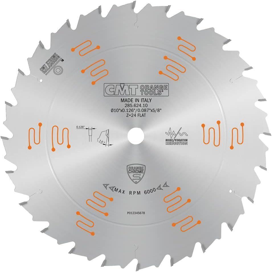 CMT  285.624.10 Chrome Ripping Blade 10" x T24 Flat - Silver - Premium