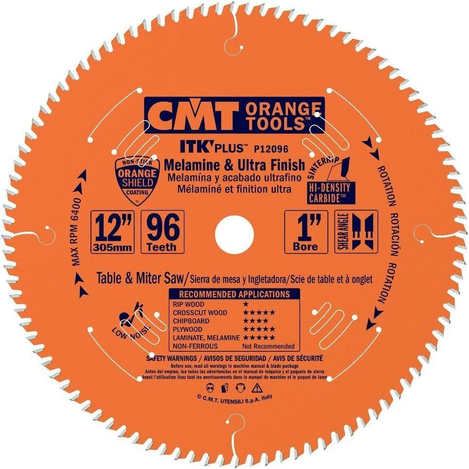 CMT  P12096 1" Bore ITK Melamine & Ultra Finish Saw Blade - Orange - Premium