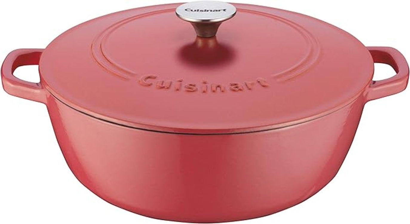 Cuisinart  CI655-28PP Cast Iron 5.5 Quart Round  - Peony Pink - Excellent