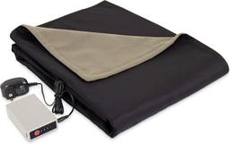 Eddie Bauer Heated Throw Blanket Water Resistant - Excellent - Khaki/Black