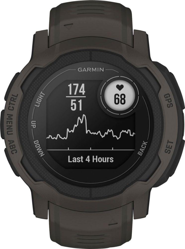 Garmin  Instinct 2 Smartwatch - 50mm - Graphite - Fiber-reinforced Polymer - Graphite - Silicone Strap - Silicone - Excellent