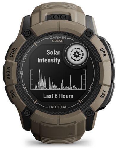 Garmin  Instinct 2X Solar Smartwatch - 64MB - 50mm - Coyote Tan-Tactical - Fiber-reinforced polymer - Coyote Tan - Silicone Band - Silicone - Excellent