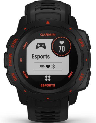 Garmin  Instinct Smartwatch - 45mm - Black Lava - Fiber-reinforced Polymer - Black Lava - ESports Edition Silicone Strap - Silicone - Excellent
