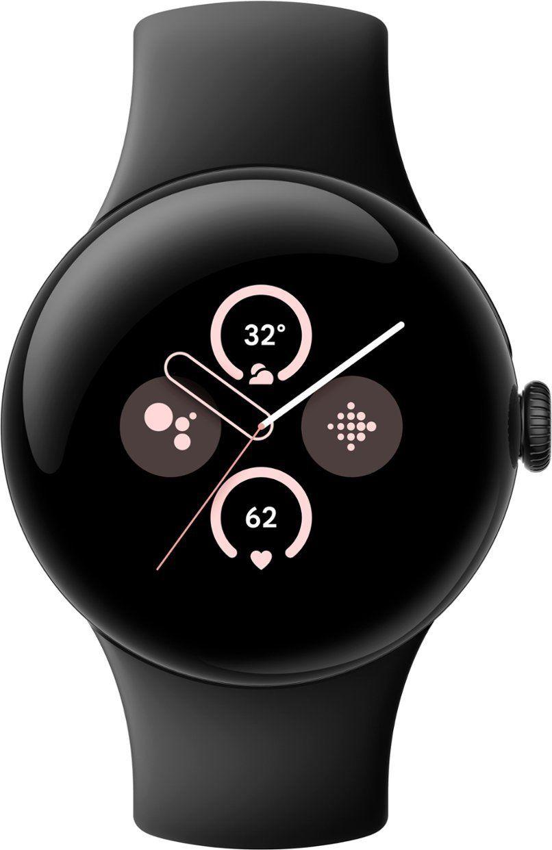 Google  Pixel Watch 2 - 32GB - Matte Black-Aluminum-Active Band-Obsidian - Bluetooth - 1.2 inch - Matte Black - Aluminum - Obsidian - Active Band - Fluoroelastomer - Good