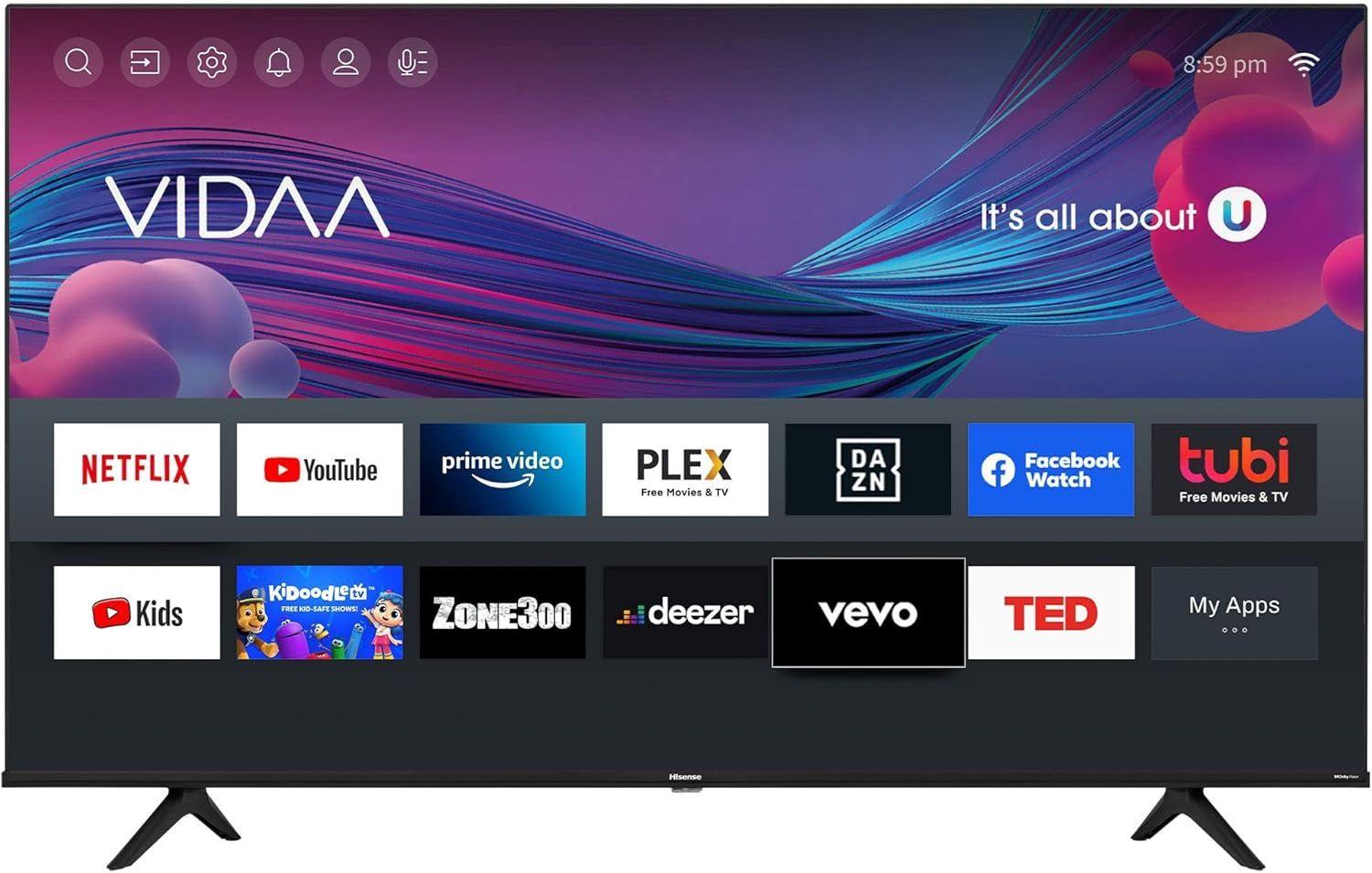 Hisense  43" 43A6GV 4K UHD VIDAA HDR10 Smart TV - Black - 43 Inch - Excellent
