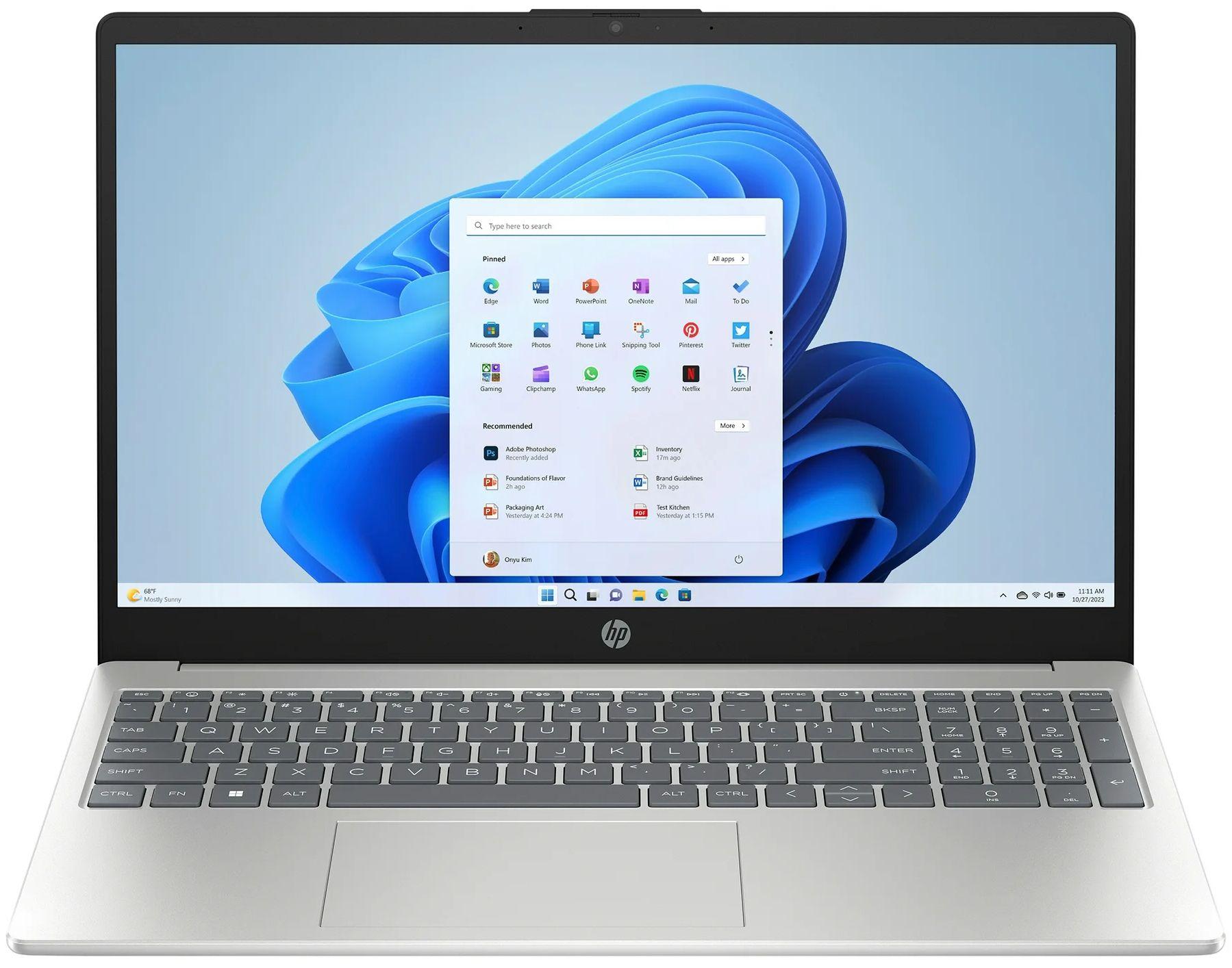 HP 15-fd0081wm Laptop 15.6" - Intel N200 1GHz - 128GB - Natural Silver - 4GB RAM - 15.6 Inch - Acceptable