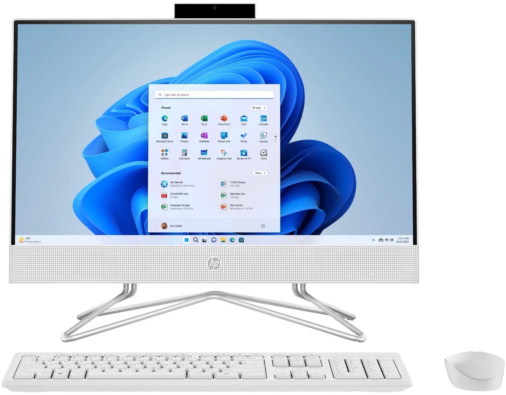 HP  22-dd0143w AIO Desktop 21.5" -  Intel Pentium Silver J5040 2.0GHz - 128GB - White - 8GB RAM - 21.5 Inch - Acceptable