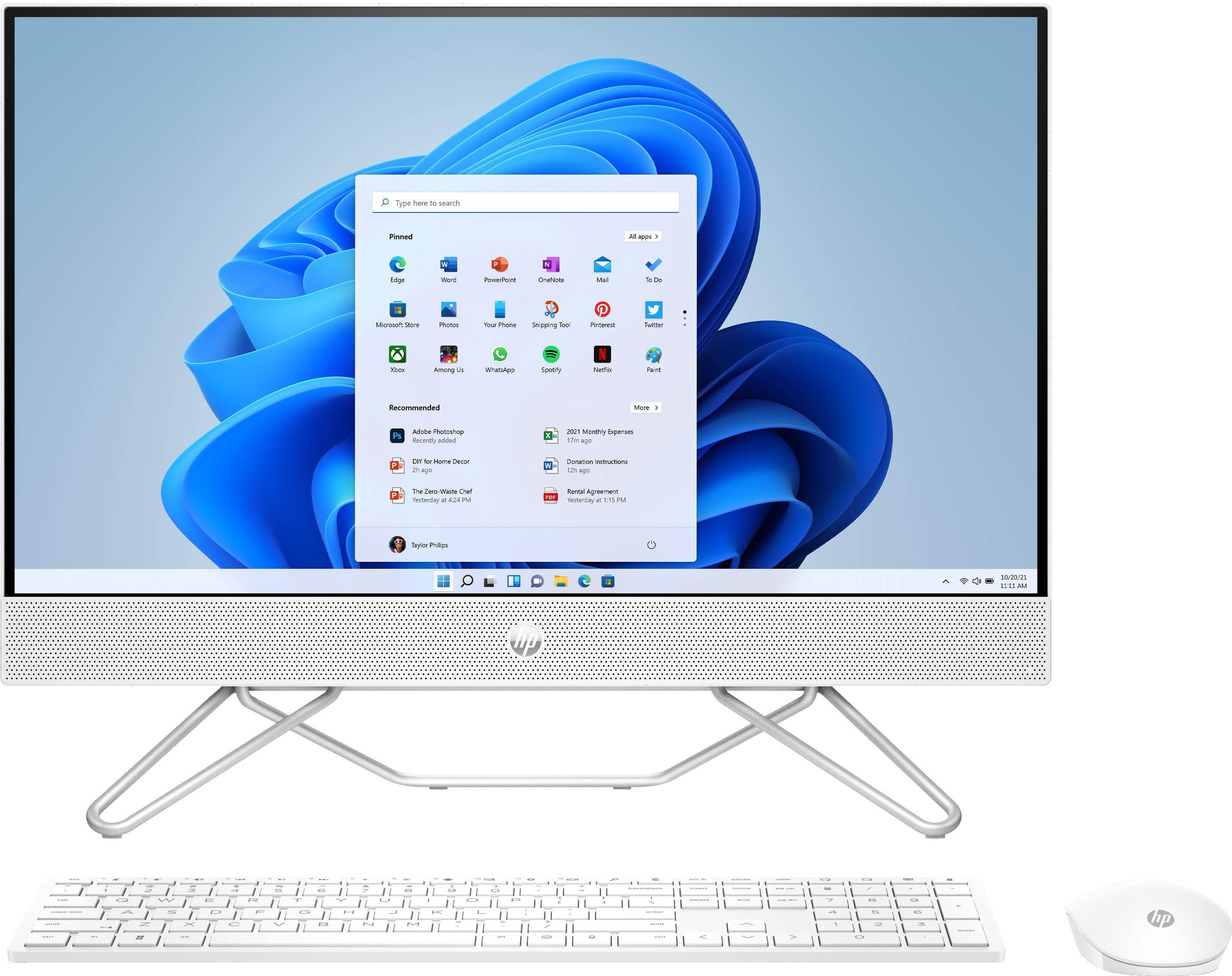 HP  All-in-One 24-df1053w AIO PC 23.8" - Intel Core i3-1115G4 2.9GHz - 256GB - Snow White - 8GB RAM - 23.8 Inch - Acceptable