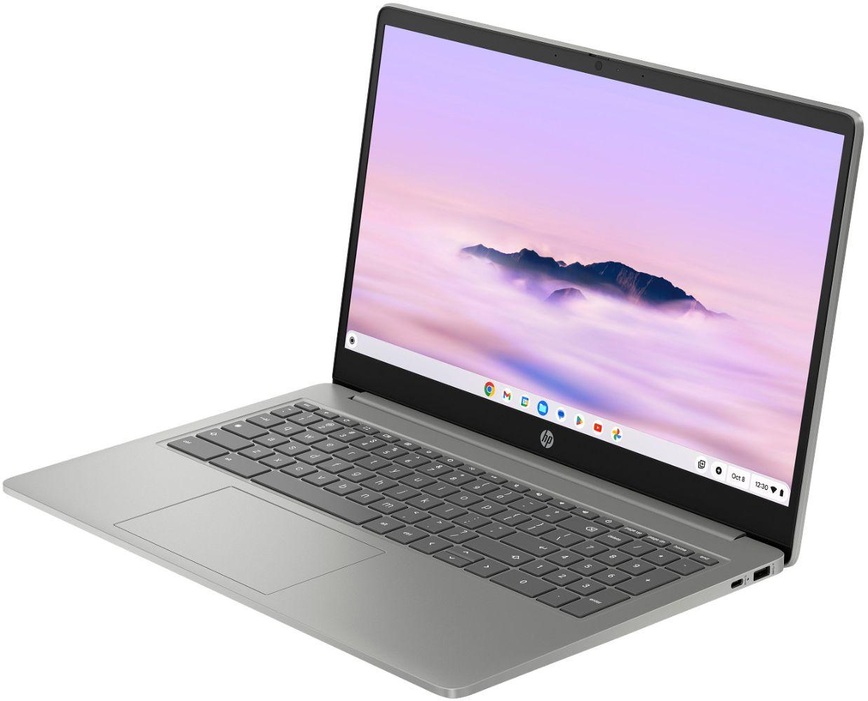HP Chromebook Plus 15at-nb000 Laptop 15.6" - Mineral Silver - Intel Core i3-N305 1.8GHz - 8GB RAM - 128GB