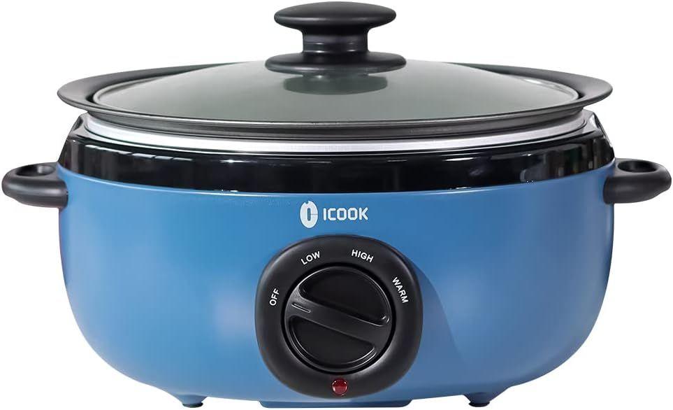 ICook  USC-65-OP001BL 6.5 Qt Slow Cooker Stew Pot - Blue - Excellent