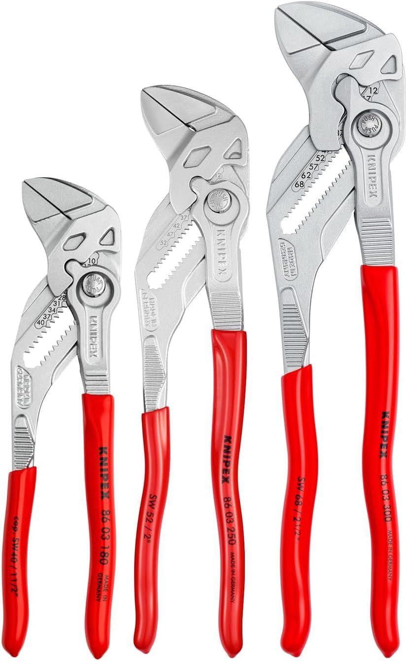 Knipex  00 20 06 US2 3Pcs Pliers Wrench Set - Silver/Red - Premium