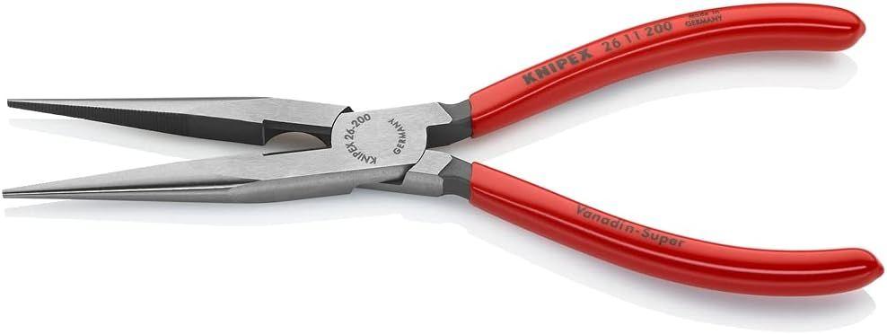 Knipex  26 11 200 8" Long Nose Pliers with Cutter - Silver/Red - Premium