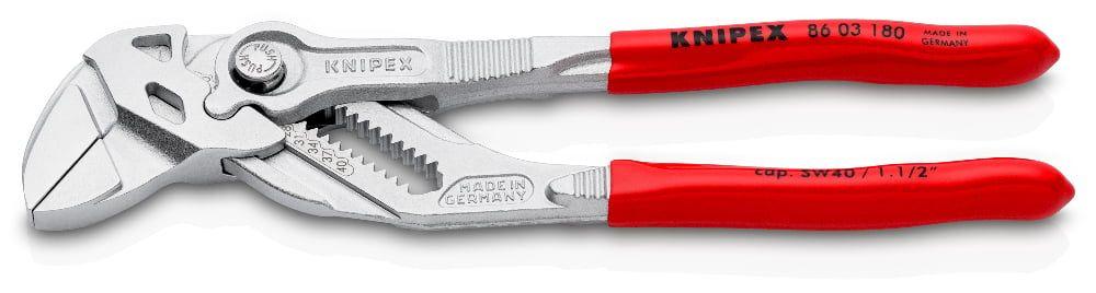 Knipex  86 03 180 7 1/4" Pliers Wrench - Silver/Red - Premium